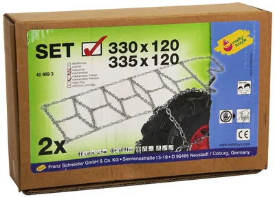 Schneeketten für Traktortretfahrzeuge, 2 Stück, für Räder 325x110 mm