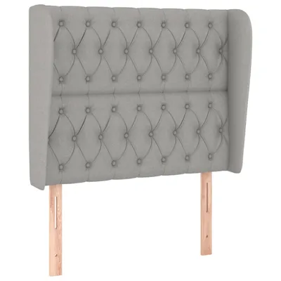 Produktbild von vidaXL Kopfteil mit Ohren Hellgrau 103x23x118/128 cm Stoff