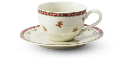 Obrázok produktu pre Šálka a podšálka, vianočný porcelán, perník, 0,20 l, Leander