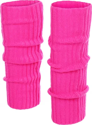 Produktbild von KarneLux Sexy Beinstulpen Neon Pink - Strümpfe für 80er 90er Jahre Kostüme zu  Motto Partys, Fasching, Karneval oder zum Tanzen - Damen Einheitsgröße