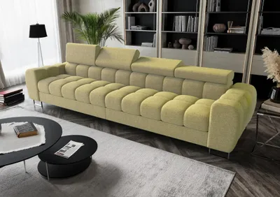 Produktbild von Big Sofa Sofa 4-Sitzer BASTIEN Megasofa in Stoff Aragaon Limettengrün