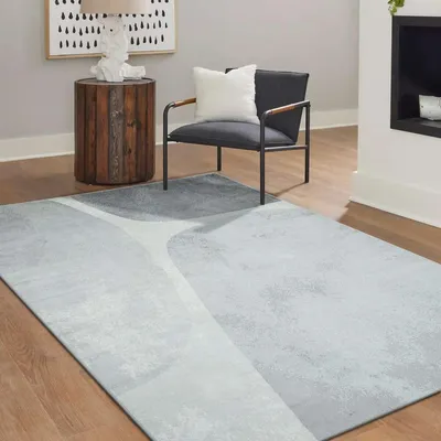 Zdjęcie produktu dla Miękki nowoczesny dywan z szarym geometrycznym wzorem 160x230