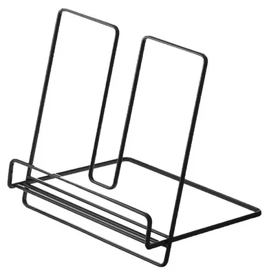 Zdjęcie produktu dla Metalowy podnóżek do książek - antypoślizgowy podnóżek do czytania - podtrzymywacz książek - podnóżek kuchenny - czarny - 20 x 18,3 x 21 cm
