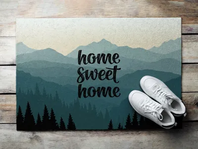 Produktbild von Fußmatte Aussen - Schuhmatte Haustür- Schmutzfangmatte Türvorleger - Outdoor Teppich Schmutzfänger - 60x40 cm - Süße Heimatberge