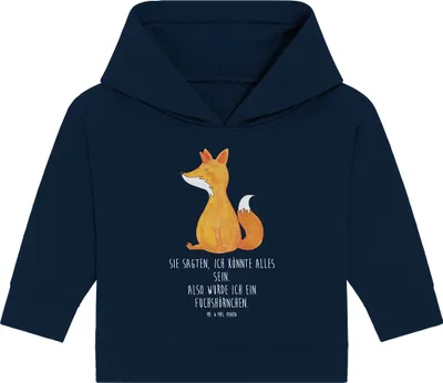 Produktbild von Mr. & Mrs. Panda Organic Baby Hoodie Einhorn Fuchs 24. - 36. Monat - French Navy - Geschenk, Füchse, Unicorn, Fuchshörnchen, Kapuzenshirt, Einhörner, Unicorns