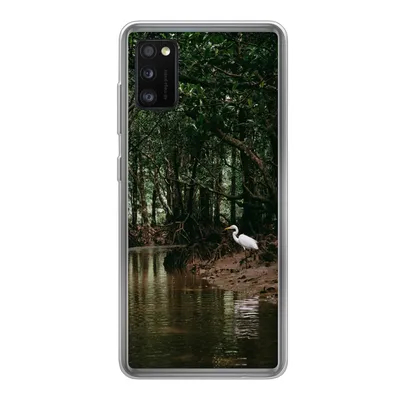Produktbild von MuchoWow® Handyhülle Schutzhülle Hülle für Samsung Galaxy A41 Reiher - Wald - See Silikon Softcase Handy Hülle - Mobiltelefon