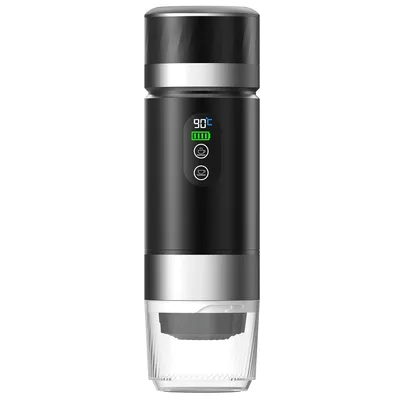 Produktbild von 3-in-1 tragbare Kaffeemaschine, 20 Bar Hochdruck-Extraktion, schneller Selbstaufheizung, Digitalanzeige, Espressomaschine kompatibel mit Kaffeekapseln