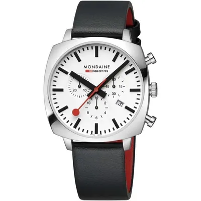 Produktbild von Mondaine Herren Uhr Chronograph Armbanduhr 41 mm MSL.41410.LBV.SET Leder