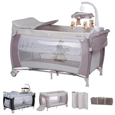 Produktbild von BabyGo Sleeper Deluxe, Beige, inkl. Wickelauflage