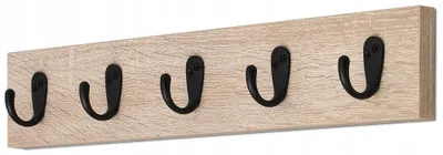 Produktbild von Furniteco Hängegarderobe Garderobe 5 Haken Sonoma Eiche