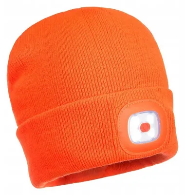 Obrázek produktu pro Portwest UMAR72F zimní čepice s LED lampou USB, oranžová