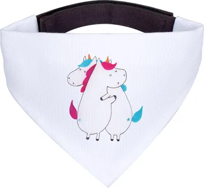 Produktbild von Mr. & Mrs. Panda Dreieckstuch Einhörner Umarmen - Weiß - Geschenk, Familie, BFF, Hunde Hals Tuch, Halstuch, Freundin, Liebe, Einhorn, Hundehalstuch, Für, Bandana, Unicorn