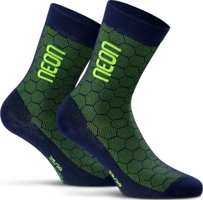Produktbild von NEON Klassische Fahrradsocken - NEON 3D - Gelb/Blau 39-42