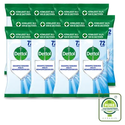 Produktbild von 12 x Dettol Reinigungstücher Cleanser ohne Bleichmittel - Großpackung - 12 Stücke
