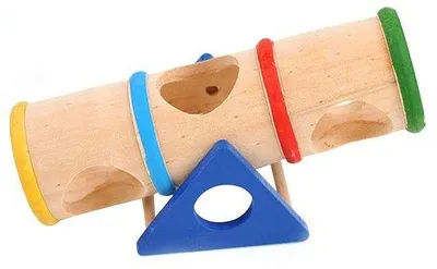 Productafbeelding van Houten tunnelspeelplaats voor kleine huisdieren - met zaagtandstructuur - speelgoed voor hamsters