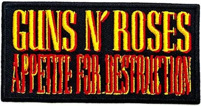 Immagine prodotto di Guns N Roses - Toppa da stirare "Appetite For Destruction" - Cotone RO8788 (Taglia unica) (Nero/Giallo/Rosso)