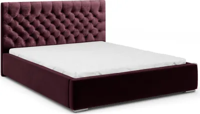 Produktbild von FEDVE Polsterbett Doppelbett Pilton Bett Bettkästen 160x200cm Burgund (Magic Velvet 2202)