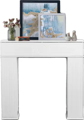 Immagine prodotto di Mensola per caminetto, contenitore multifunzionale, design compatto, bianco