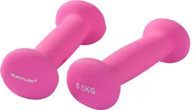 Produktbild von Tunturi 2er Set Kurzhantelset, Fitnessset, 0,5 kg, bunte Kurzhanteln mit Neoptren