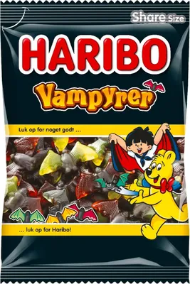 Produktbild von Haribo Vampyrer Fruchtgummi Lakritz Vampire Dänisch 375g