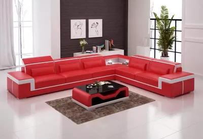 Produktbild von Lederpolster Design Ecksofa Wohnzimmer Eckcouch Couch Sofa L Form Wohnlandschaft