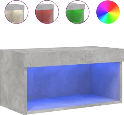 Produktbild von vidaXL TV-Schrank mit LED-Leuchten Betongrau 60x30x30 cm