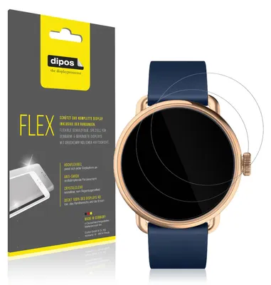 Produktbild von 2x Schutzfolie für Withings Scanwatch 2 42mm Folie, 100% Displayabdeckung, dipos Flex