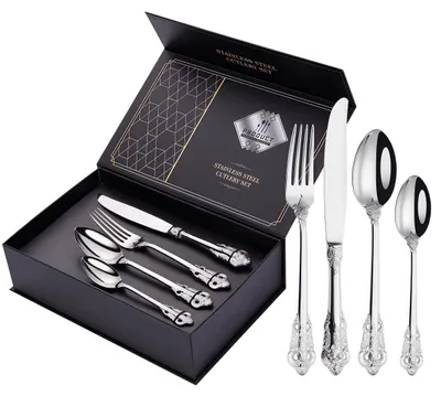 24-teiliges Besteckset aus 18/10 Edelstahl, Vintage, für 6 Personen