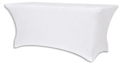 Obrázok produktu pre Strečový poťah na obdĺžnikový stôl 122x60 cm – elastický, nekrčivý - Biela