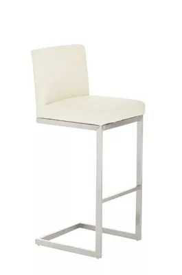 Productafbeelding van And Outdoor Match barkruk, trendy model Jamil - met rugleuning - set van 1 - ergonomisch - barkrukken voor keuken of kantine - crème kleur - zithoogte 77 cm
