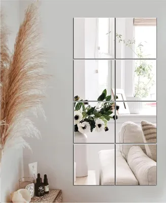 Produktbild von Selbstklebender Spiegel 205 x 205 cm HD Glas Spiegel - Vollständiger Längen Duschspiegel - Wandspiegel für Wohnzimmer Dekoration