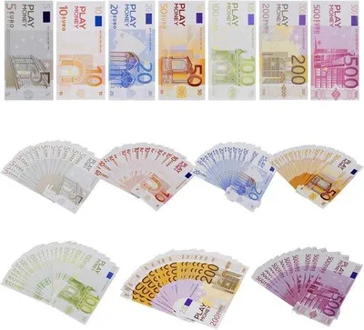 Immagine prodotto di Ampio set di banconote finte: 400 pezzi di banconote finte per bambini e feste