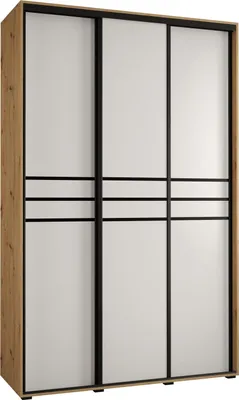 Produktbild von MEBLE KRYSPOL Davos 10 Schrank, drei Türen - 235,2x150x45 cm - Artisan Weiß Schwarz