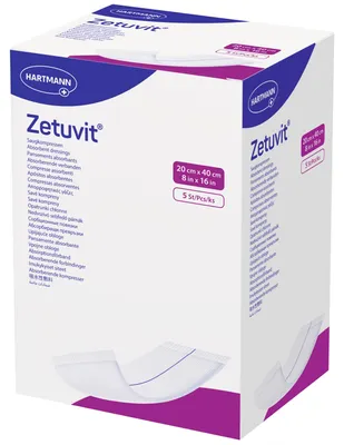 Produktbild von Zetuvit Saugkompresse steril 20x40cm (5 Stk.)