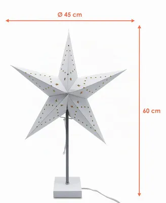 Immagine prodotto di 3.03 Stella luminosa in carta su base per lampadina E14 - circa 60 cm - Stella LED bianca