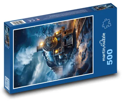 Produktbild von Puzzle 500 Nächtliche Fahrt mit dem Dampfzug - martinpuzzle
