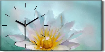 Produktbild von Dekor Leinwand Uhr Wandbilder Geräuschlos 60x30 Blume Lotus Malerei - schwarze Hände