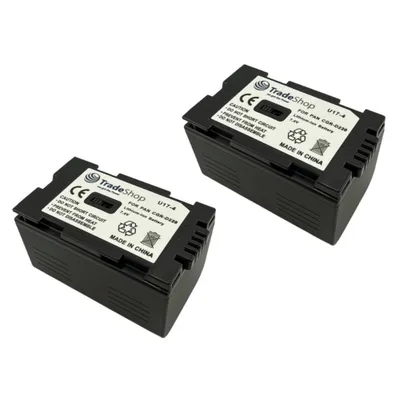Produktbild von 2x Trade-Shop Li-Ion Akku, 7,2/7,4V für Panasonic PV-DC Serie DV201, DV201-K, DV202, DV203, DV221, DV351, DV200, DV200K DV400, DV400K, DV401, DV402, DV600, DV600K DV601 DV601D DV602 DV700 DV701 DV702