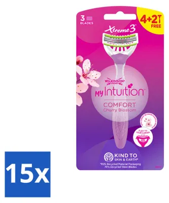 Produktbild von 15 x Wilkinson Sword Xtreme 3 My Intuition Einwegrasierer für Damen - Vorteilspackung - 15 Stücke