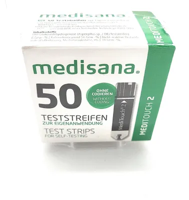 Produktbild von medisana 50 Teststreifen zur Blutzuckerselbstbestimmung kompatibel MediTouch (19,99)