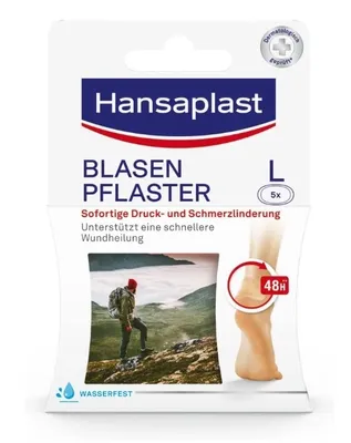 Obrázok produktu pre Hansaplast 587360 Hansaplast Blasenpflaster L 587360 transparent 5,8 x 3,4 cm, 5 St.
