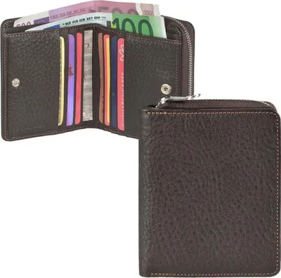 Produktbild von Sonnenleder Geldbörse SINN Herren Damen Leder Reißverschluss Portemonnaie braun 822-340-77