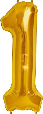 Produktbild von Folienballon Zahl 1 Gold