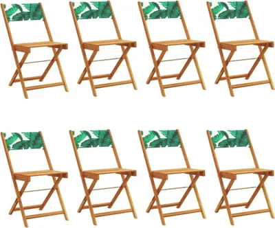 Produktbild von vidaXL Gartenstühle 8 Stk. Klappbar Grün Stoff und Massivholz