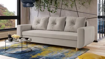 Image de AX LIVING Cheriton Canapé-lit Moderne 222cm de large en Beige avec fonction sommeil