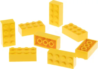 Zdjęcie produktu dla 8x Lego klocek 2x4x1 żółty Podstawowy pociąg Star Wars 8037 45814 300124 15589 3001