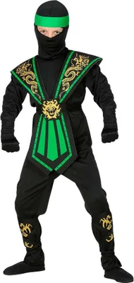 Produktbild von Kombat Ninja Kostüm für Kinder grün