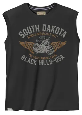 Produktbild von Redfield Übergrößen Muskelshirt Vintageprint schwarz