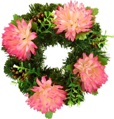 Produktbild von Herbstkranz mit rosa Chrysanthemen Ø20 cm