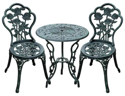 Obrázek produktu pro Bistro Set Zahradní Set Zahradního Nábytku 3Dílný. Sada Balkonového Nábytku Litý Hliník Antická Zelená